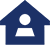 A icon of a house in blue with Transparent background
